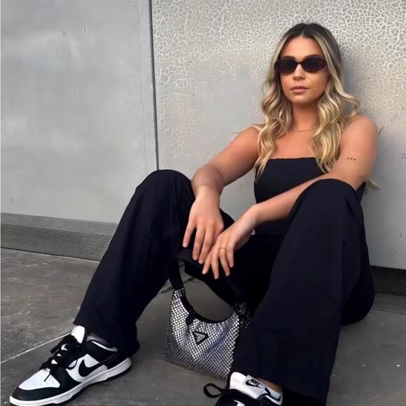 ZARA LONG CARGO JUMPSUIT - Picture 1 of 10